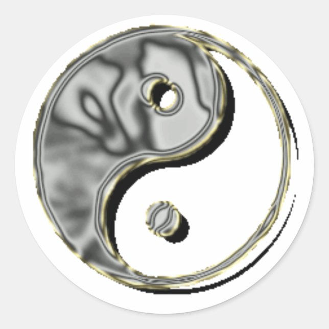 Adesivo Redondo Yin Yang Chrome (Frente)