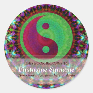 Adesivo Redondo Yin Yang Colorama Bookplate Sticker