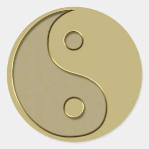 Adesivo Redondo yin yang do ouro