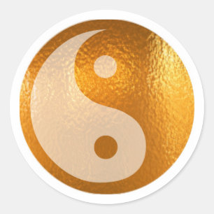 ADESIVO REDONDO YIN YANG DOURADO