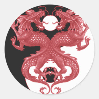 Adesivo Redondo Yin Yang Dragon 3