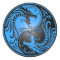 Yin Yang Dragon, azul e preto