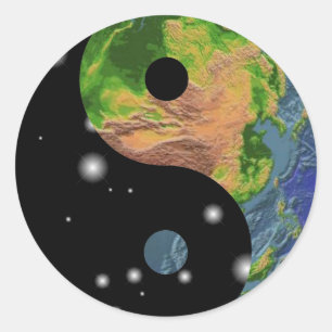 Adesivo Redondo Yin Yang Earth