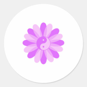 Adesivo Redondo Yin Yang floral