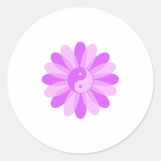 Adesivo Redondo Yin Yang Floral