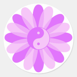 Adesivo Redondo Yin Yang Floral