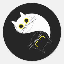 Adesivo Redondo YIN - YANG Funny Cat Sticker