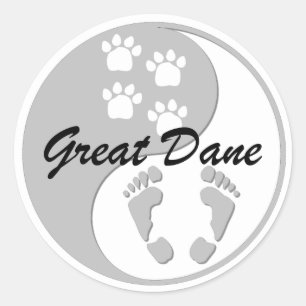 Adesivo Redondo yin yang great dane