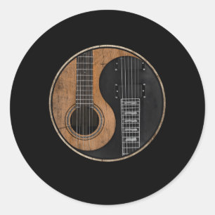 Adesivo Redondo Yin Yang Guitar