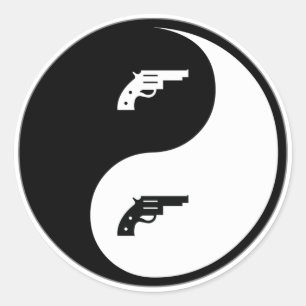 Adesivo Redondo Yin Yang Gun