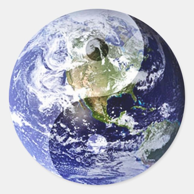 Adesivo Redondo Yin-Yang Harmony no nosso planeta (Frente)