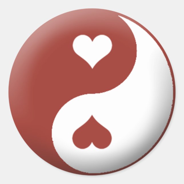Adesivo Redondo Yin Yang Heart (Frente)