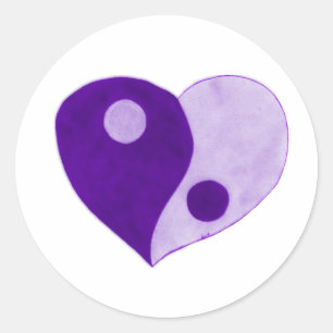 Adesivo Redondo Yin Yang Heart (Purple/Lilac)