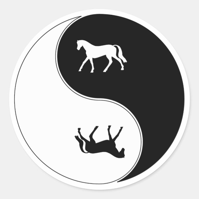 Adesivo Redondo Yin Yang Horse (Frente)