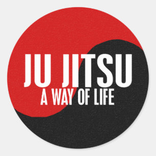 Adesivo Redondo Yin Yang JU JITSU 1