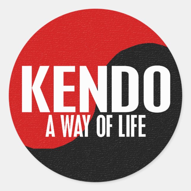 Adesivo Redondo Yin Yang Kendo (Frente)
