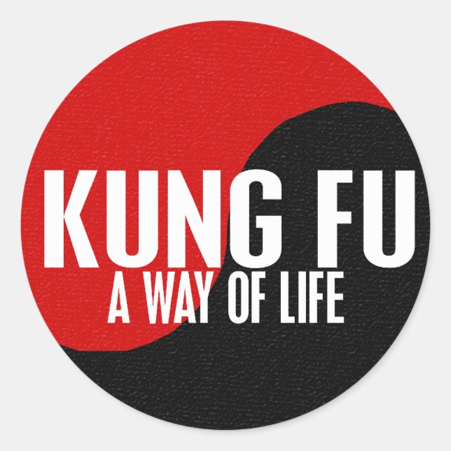Adesivo Redondo Yin Yang Kung Fu 1 (Frente)