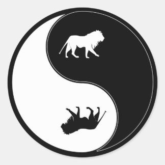 Adesivo Redondo Yin Yang Lion