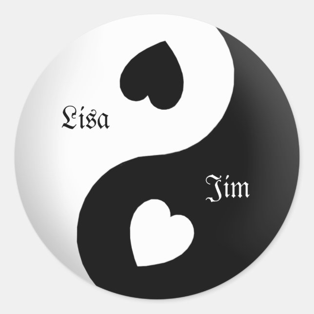 Adesivo Redondo Yin Yang Love Stickers Personalizados (Frente)