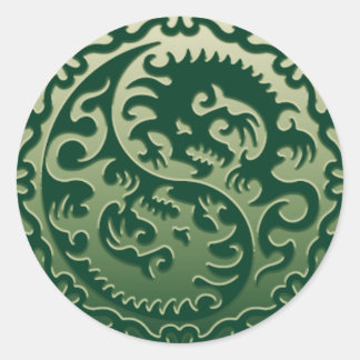 Adesivo Redondo Yin Yang Magical Dragon 2
