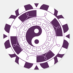 Adesivo Redondo Yin Yang Mandala