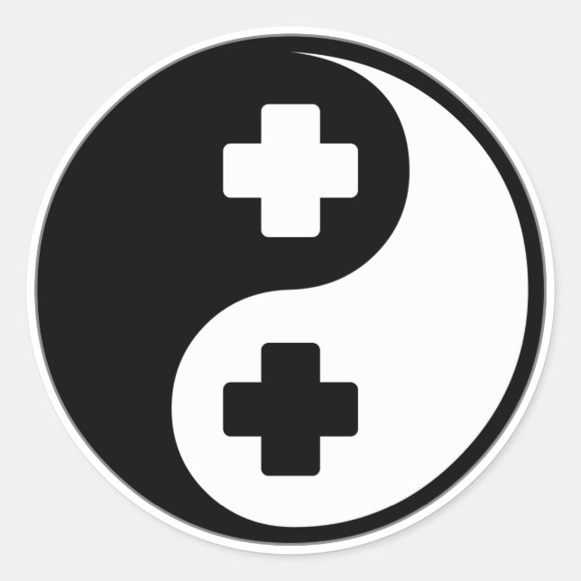 Adesivo Redondo Yin Yang Nursing (Frente)