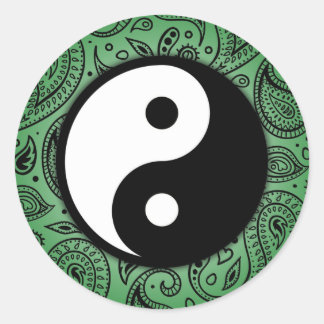 Adesivo Redondo Yin Yang Paisley Sticker