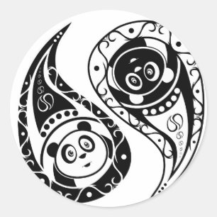 Adesivo Redondo Yin-Yang Panda