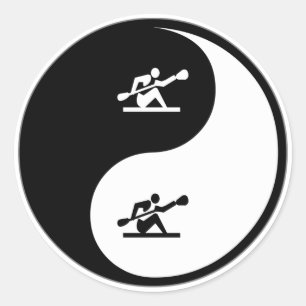 Adesivo Redondo Yin Yang que Kayaking