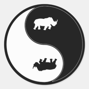 Adesivo Redondo Yin Yang Rhinoceros