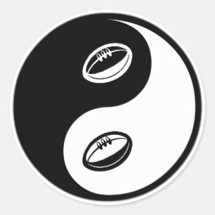 Adesivo Redondo Yin Yang Rugby