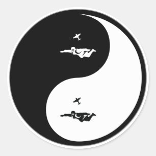 Adesivo Redondo Yin Yang Skydiving