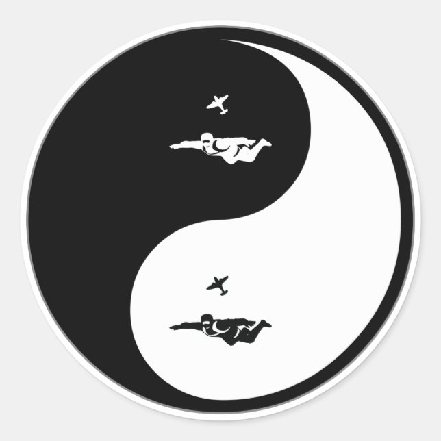 Adesivo Redondo Yin Yang Skydiving (Frente)