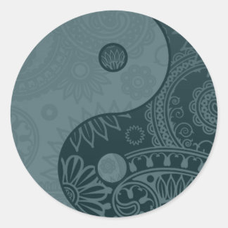 Adesivo Redondo Yin Yang Slate Blue, Padrão