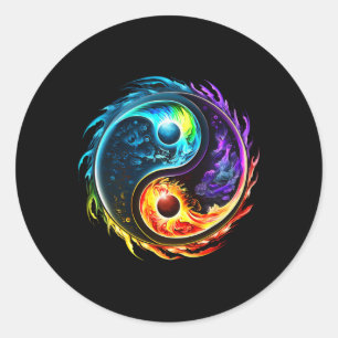 Adesivo Redondo Yin Yang, Taoísmo, Tai Chi, Qi Gong, Polaridade, D