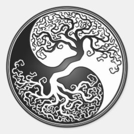 Adesivo Redondo Yin Yang Tree