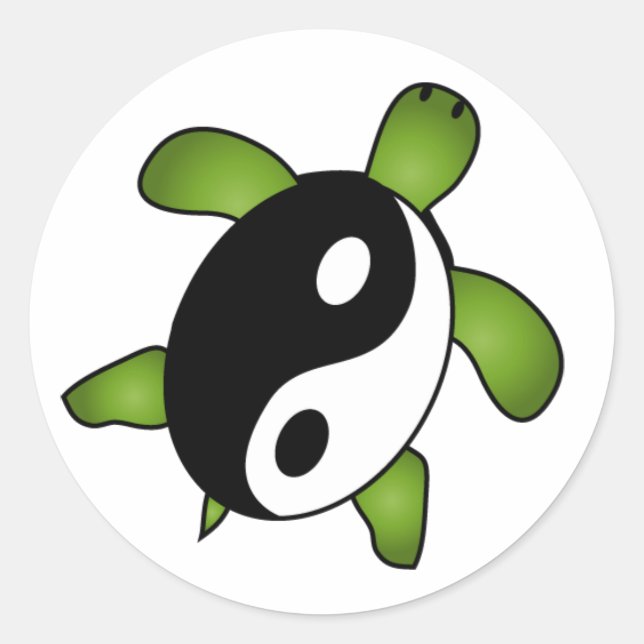 Adesivo Redondo Yin Yang Turtle Sticker (Frente)