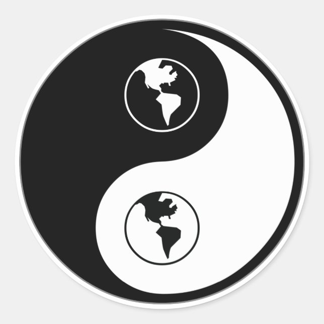 Adesivo Redondo Yin Yang World Domination (Frente)