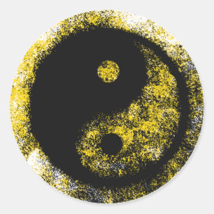 Adesivo Redondo Yin Yang Yellow O MUSEUM Zazzle Gifts