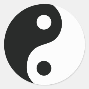 Adesivo Redondo ying e ícone de yang