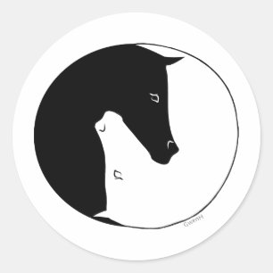 Adesivo Redondo Ying equestre Yang