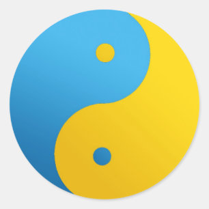Adesivo Redondo Ying Yang - no estilo ucraniano
