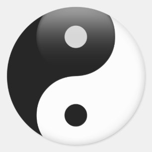 Adesivo Redondo Ying Yang - taoísmo de Yin e de Yang