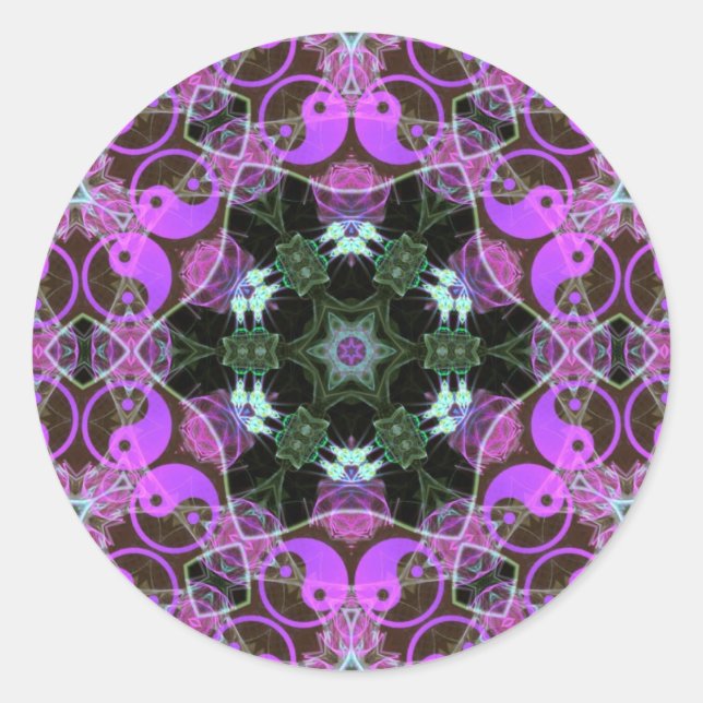Adesivo Redondo YinYang Hexagon Sticker (Frente)