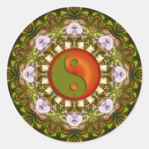 Adesivo Redondo YinYang Mandala Scopes Sticker