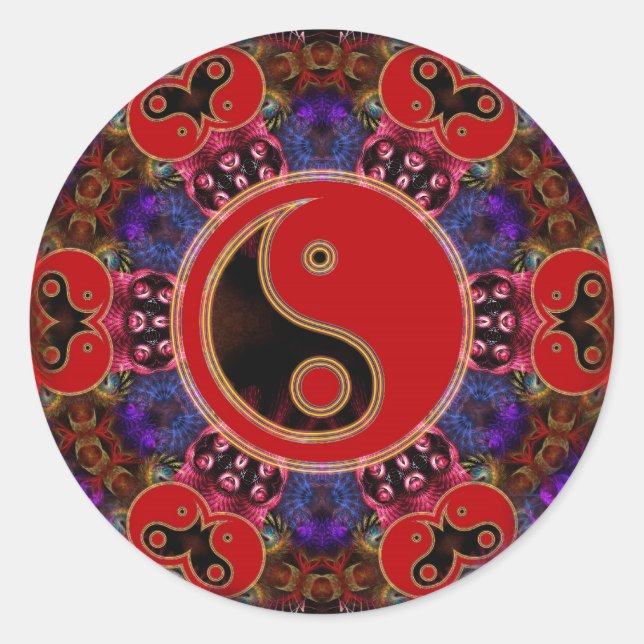Adesivo Redondo YinYang Wisdom Sticker (Frente)