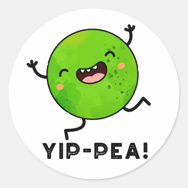 Adesivo Redondo Yip-pea Happy Pea Pun (Frente)