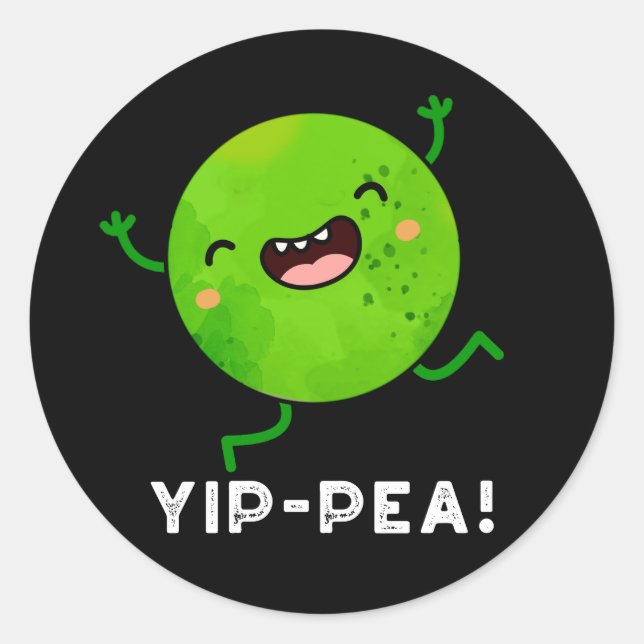 Adesivo Redondo Yip-pea Happy Pun Dark BG (Frente)