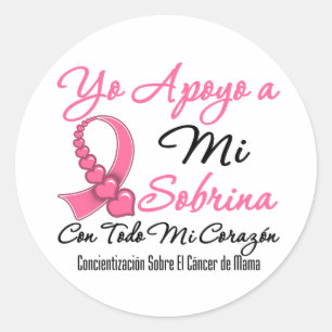 Adesivo Redondo Yo Apoyo um MI Sobrina - Cáncer de Mama