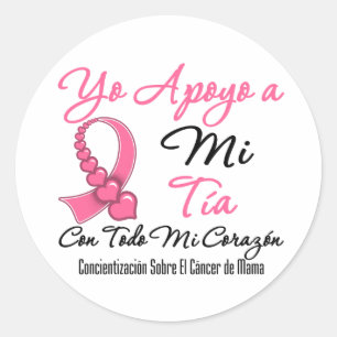 Adesivo Redondo Yo Apoyo um MI Tía - Cáncer de Mama